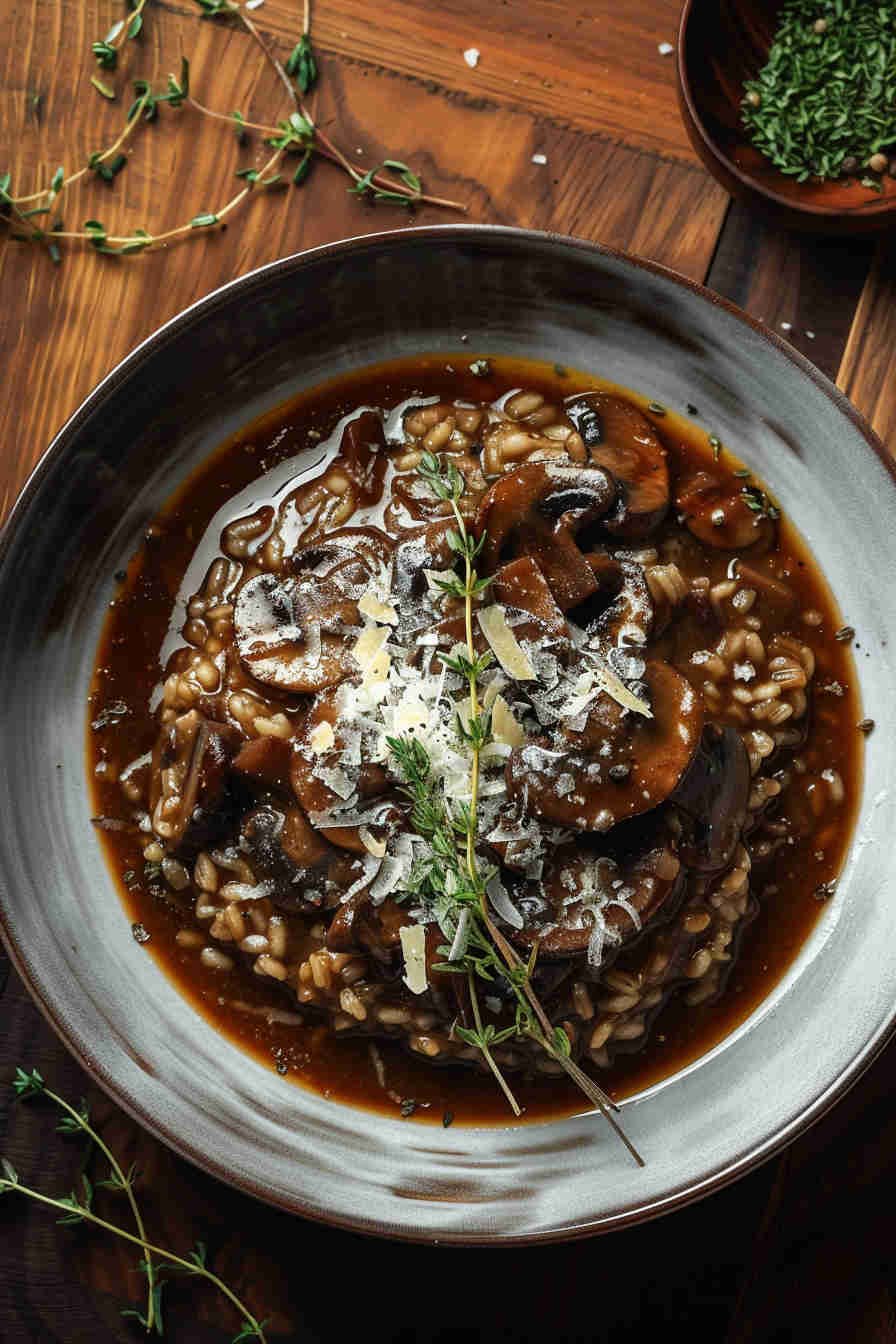 Mushroom Risotto with Brown Rice