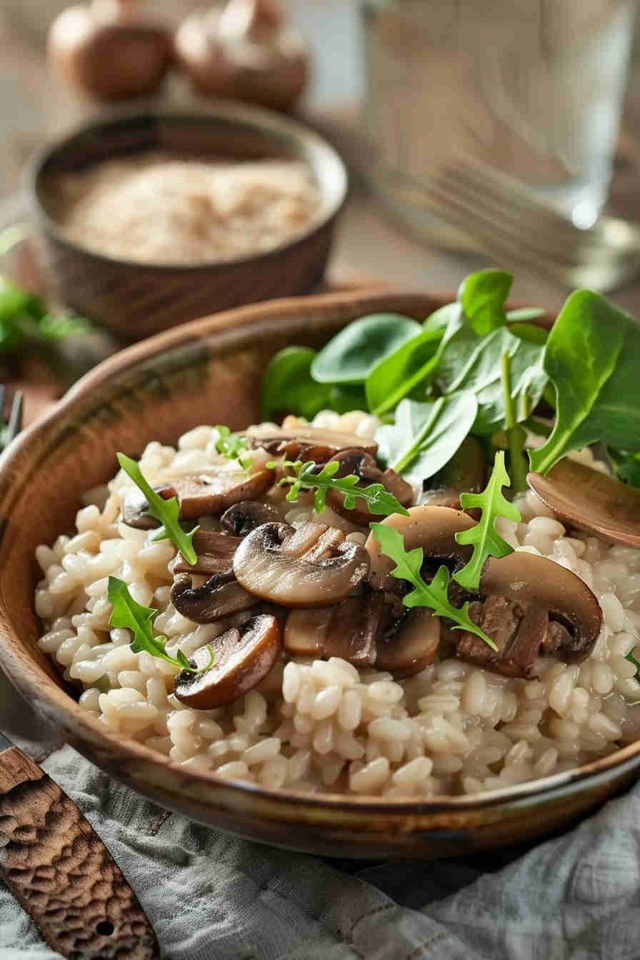 Mushroom Risotto with Brown Rice