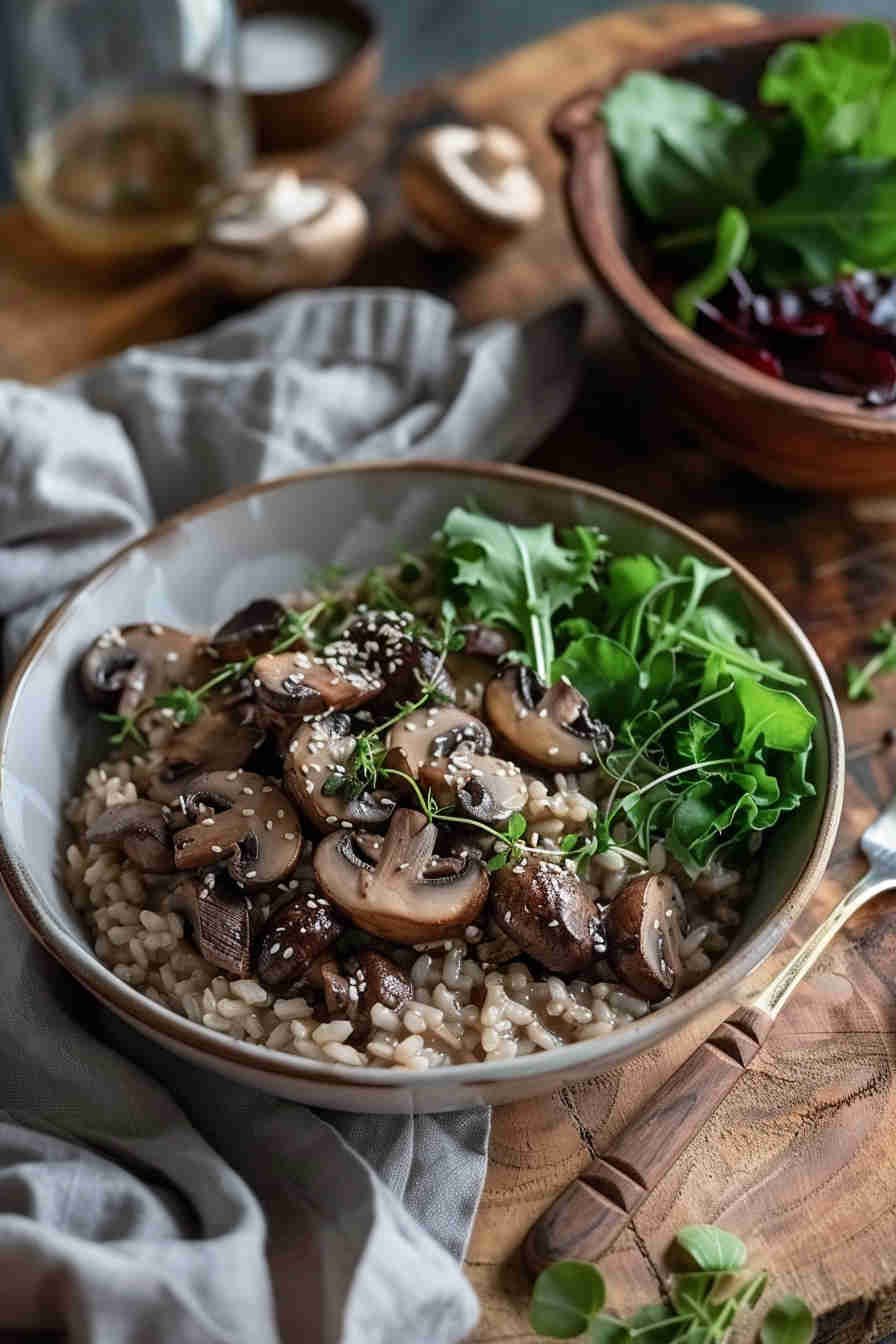 Mushroom Risotto with Brown Rice