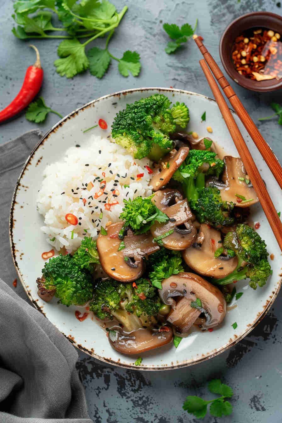 Mushroom and Broccoli Stir-Fry