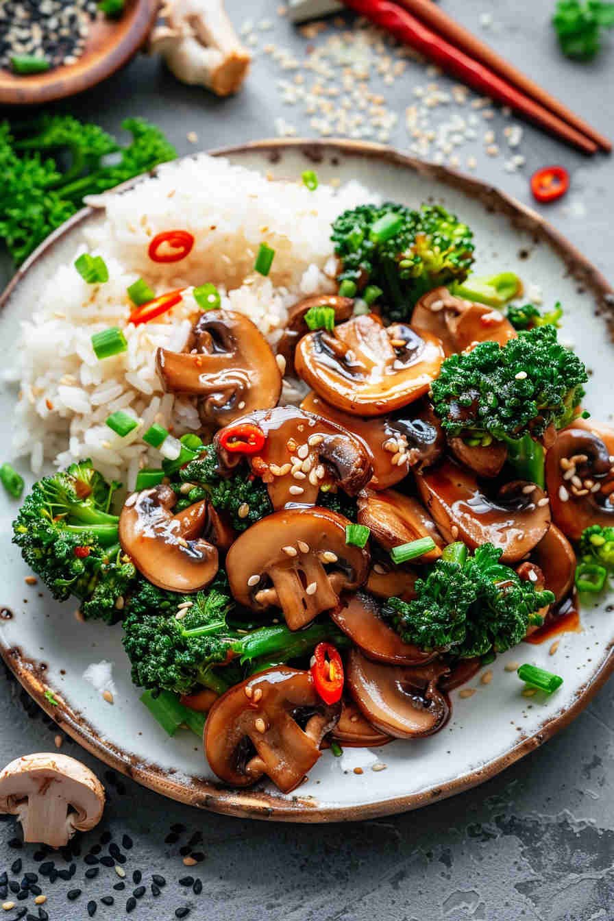 Mushroom and Broccoli Stir-Fry