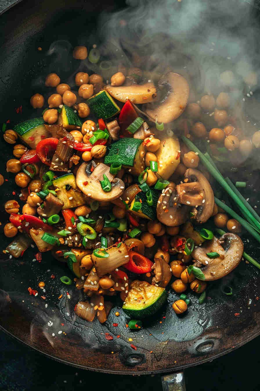 Mushroom and Chickpea Stir-Fry