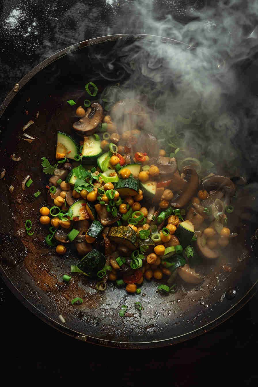 Mushroom and Chickpea Stir-Fry