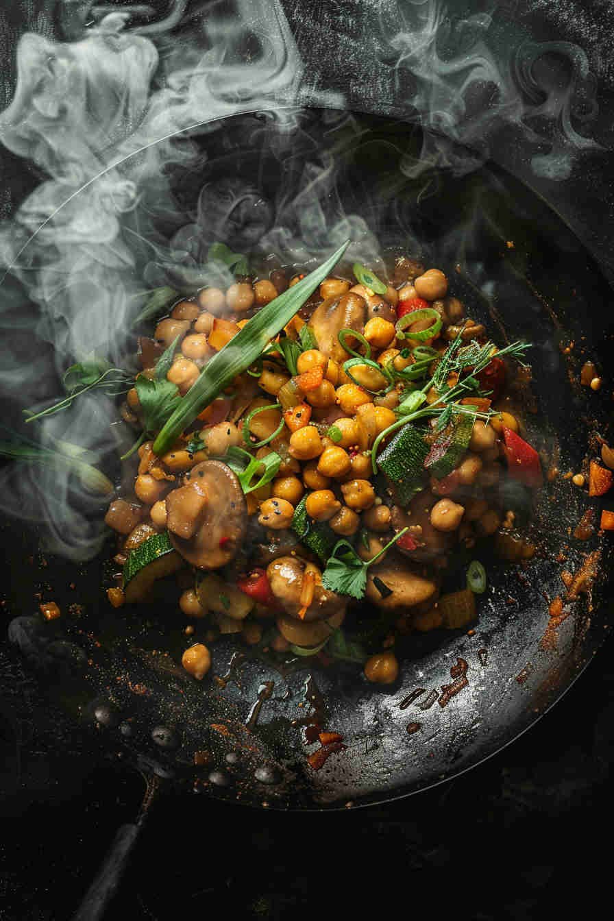 Mushroom and Chickpea Stir-Fry