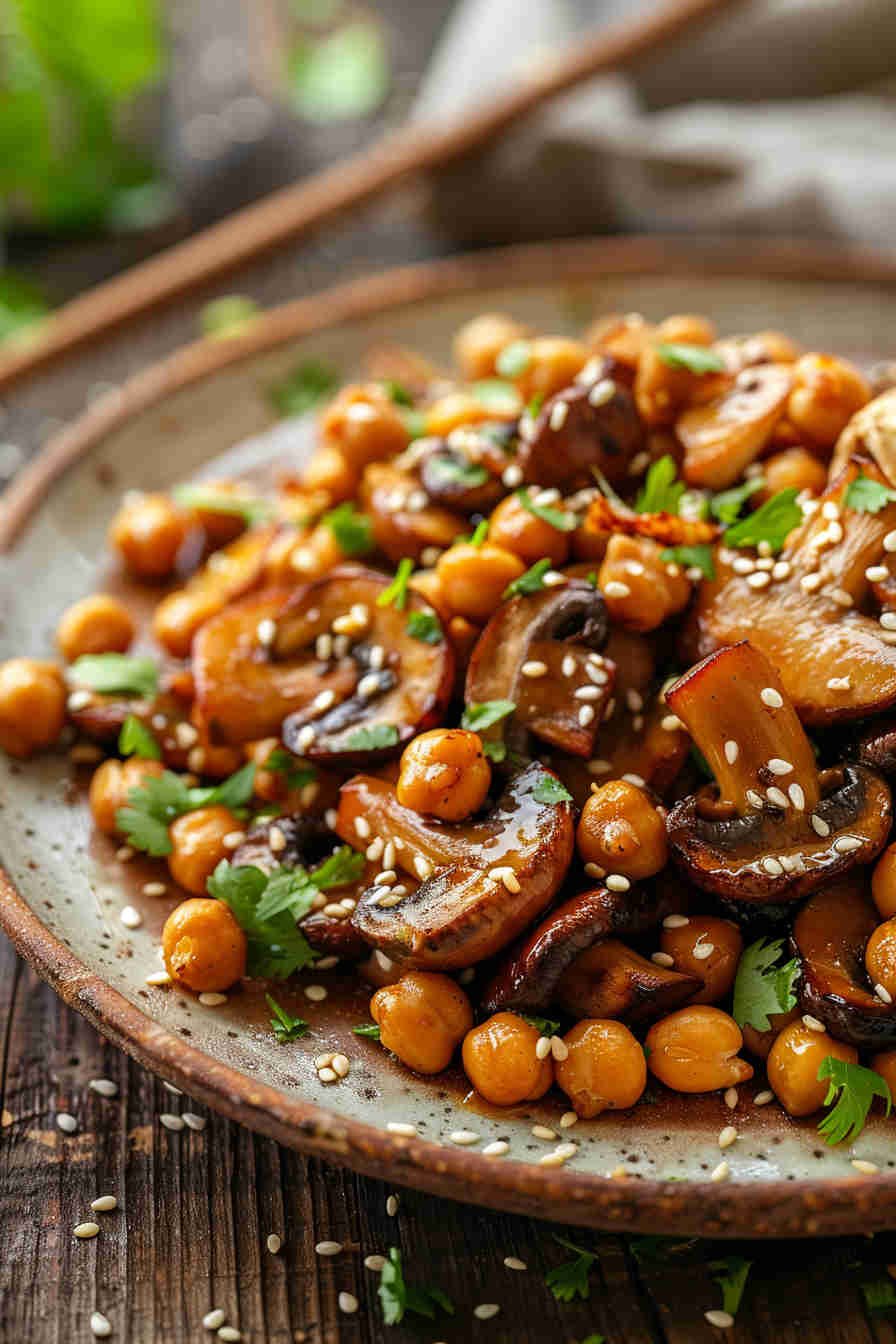Mushroom and Chickpea Stir-Fry