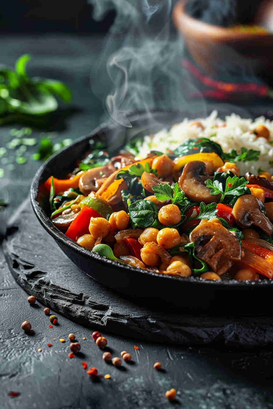 Mushroom and Chickpea Stir-Fry