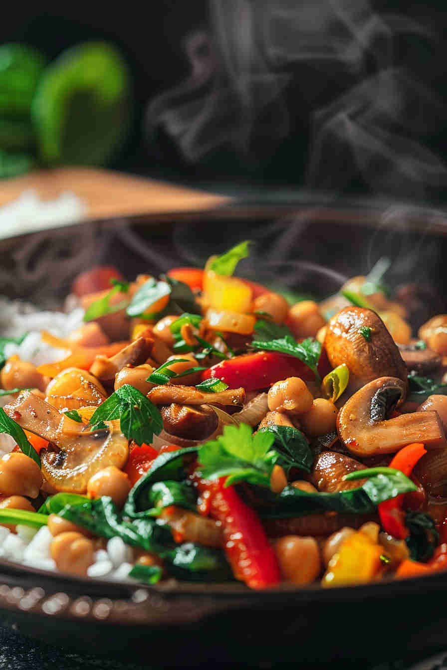 Mushroom and Chickpea Stir-Fry