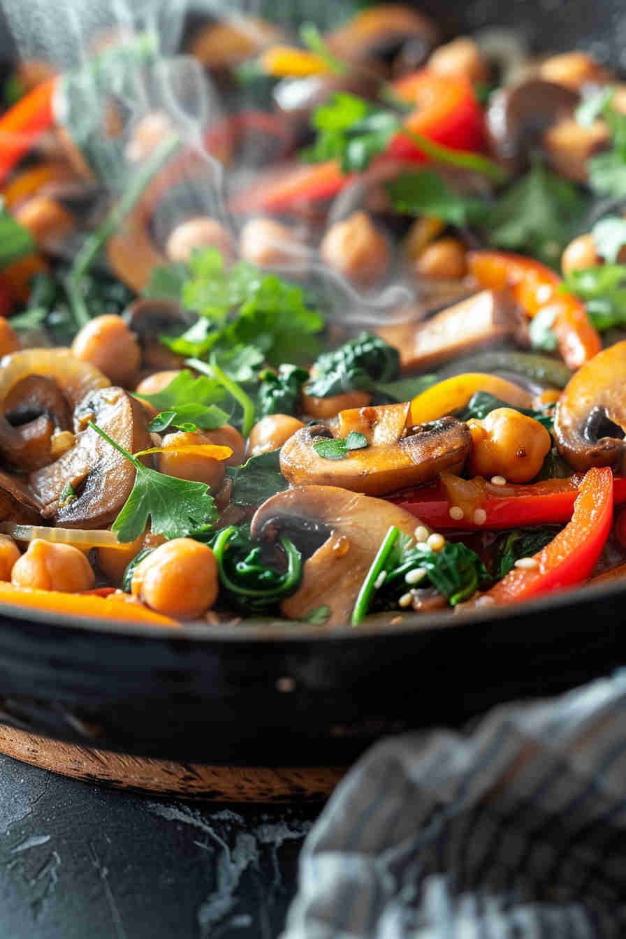 Mushroom and Chickpea Stir-Fry