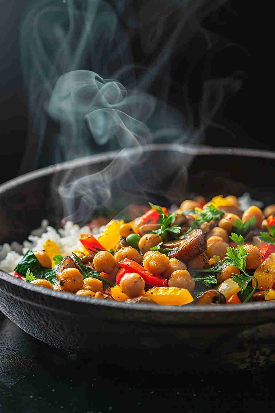 Mushroom and Chickpea Stir-Fry