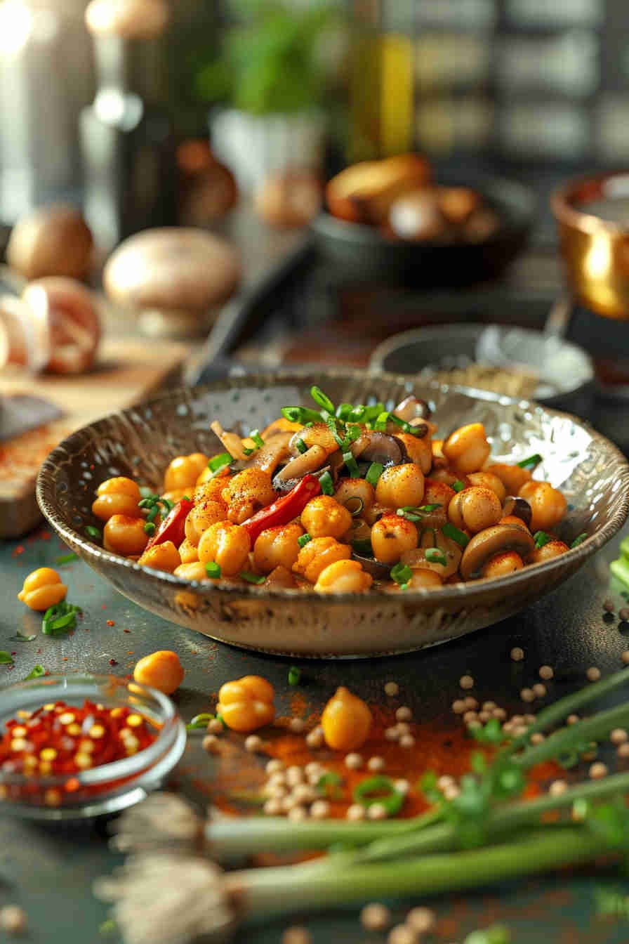 Mushroom and Chickpea Stir-Fry