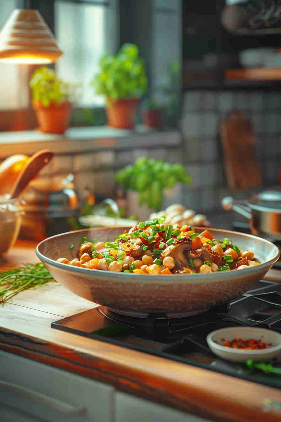 Mushroom and Chickpea Stir-Fry