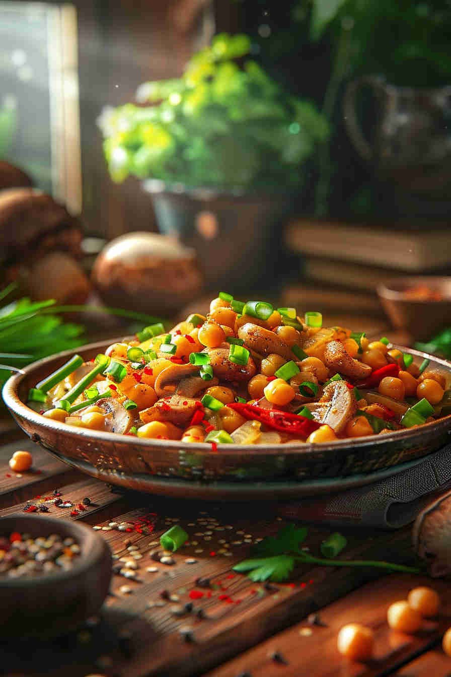 Mushroom and Chickpea Stir-Fry