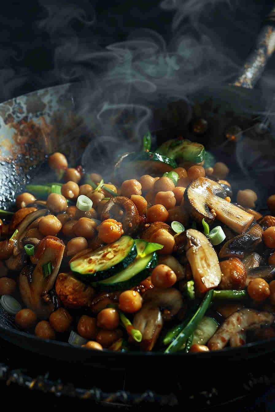 Mushroom and Chickpea Stir-Fry
