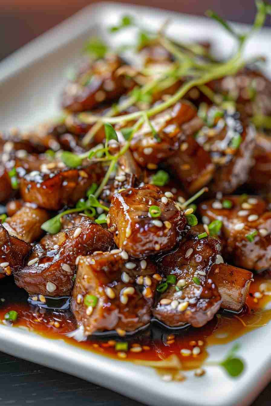 Pan-Seared Cap Mushrooms in Soy Sauce Glaze