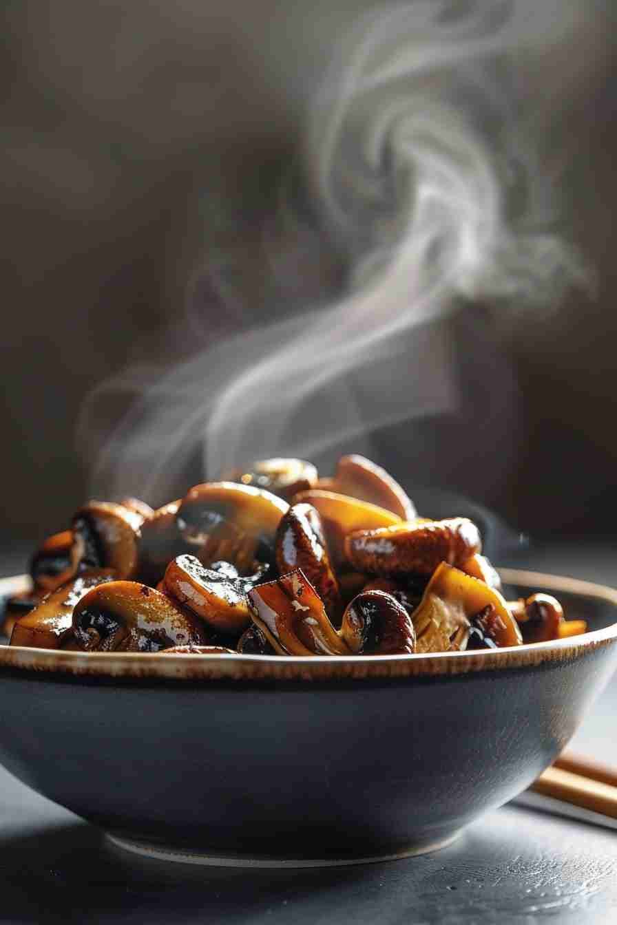 Pan-Seared Cap Mushrooms in Soy Sauce Glaze