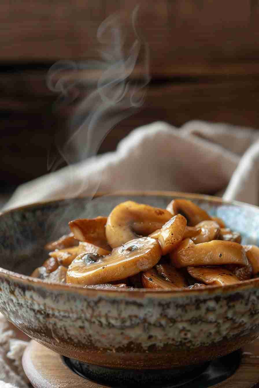 Pan-Seared Cap Mushrooms in Soy Sauce Glaze