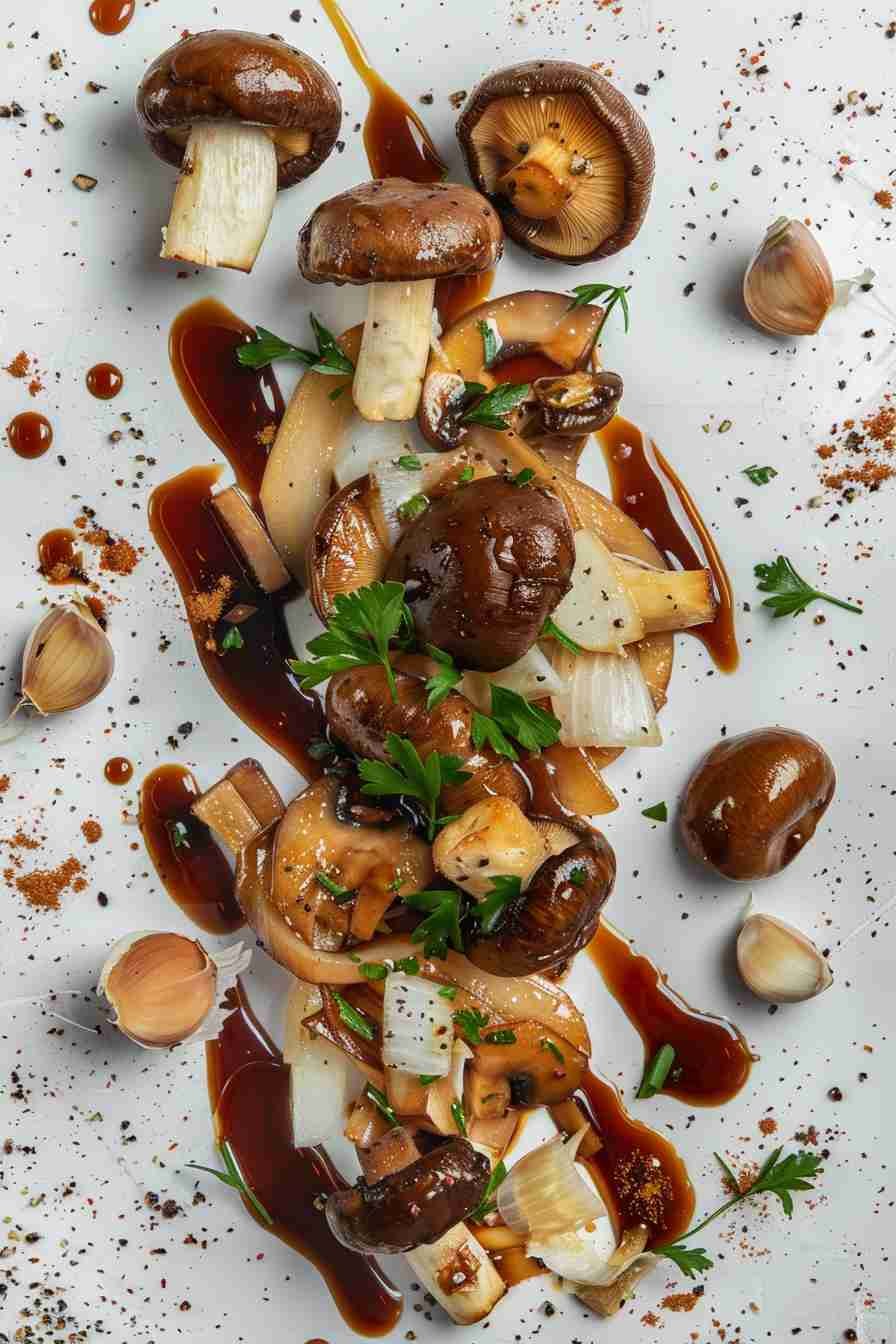 Pan-Seared Cap Mushrooms in Soy Sauce Glaze