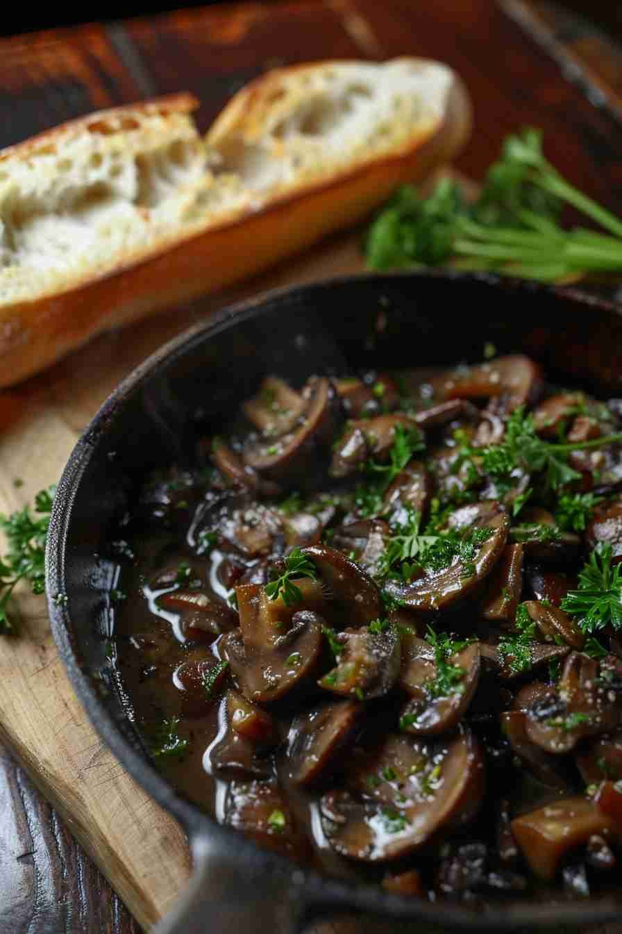 Quick Sautéed Cap Mushrooms with Garlic Butter