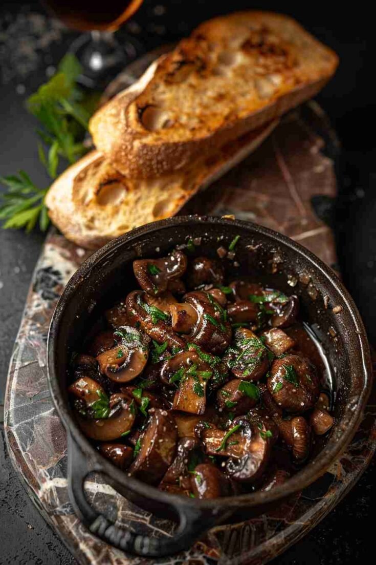 Quick Sautéed Cap Mushrooms with Garlic Butter