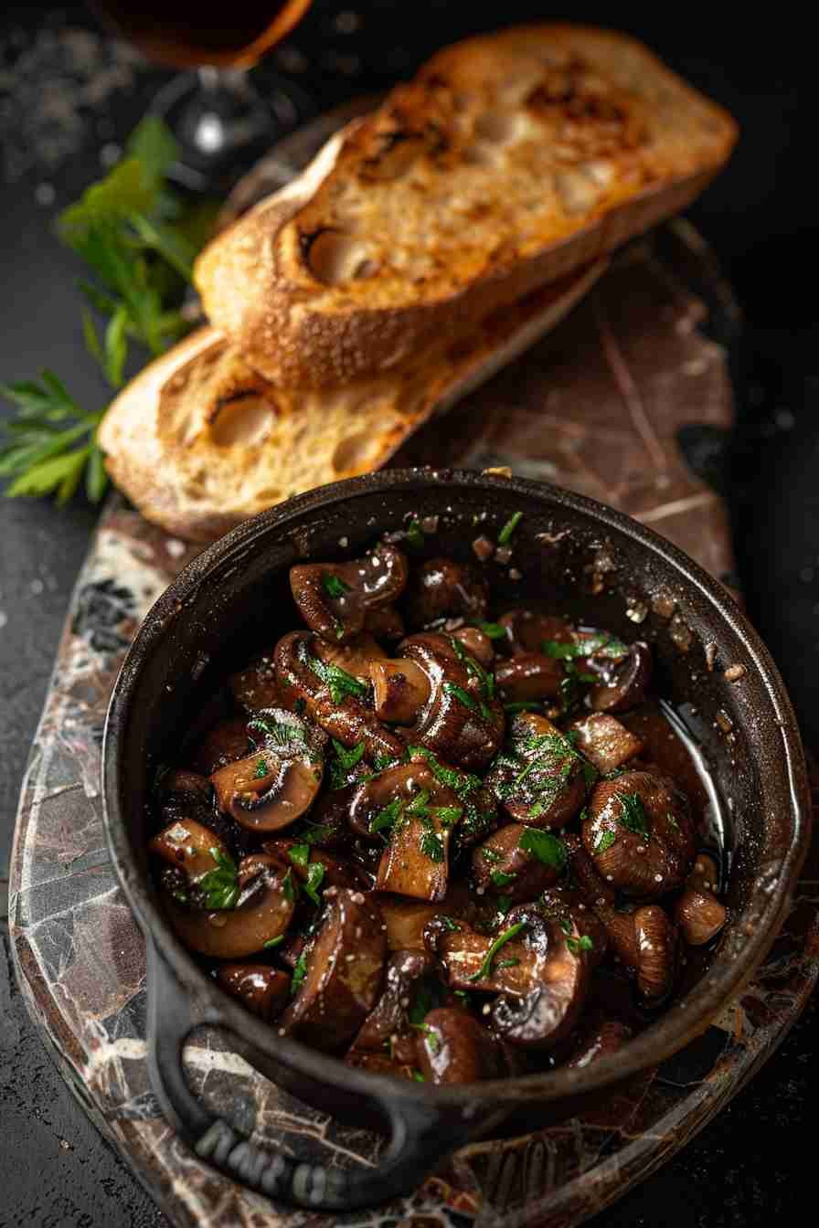 Quick Sautéed Cap Mushrooms with Garlic Butter