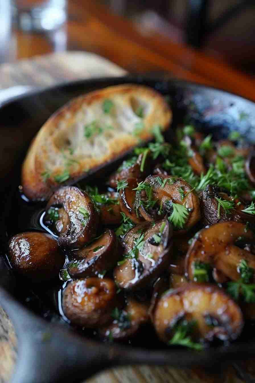 Quick Sautéed Cap Mushrooms with Garlic Butter