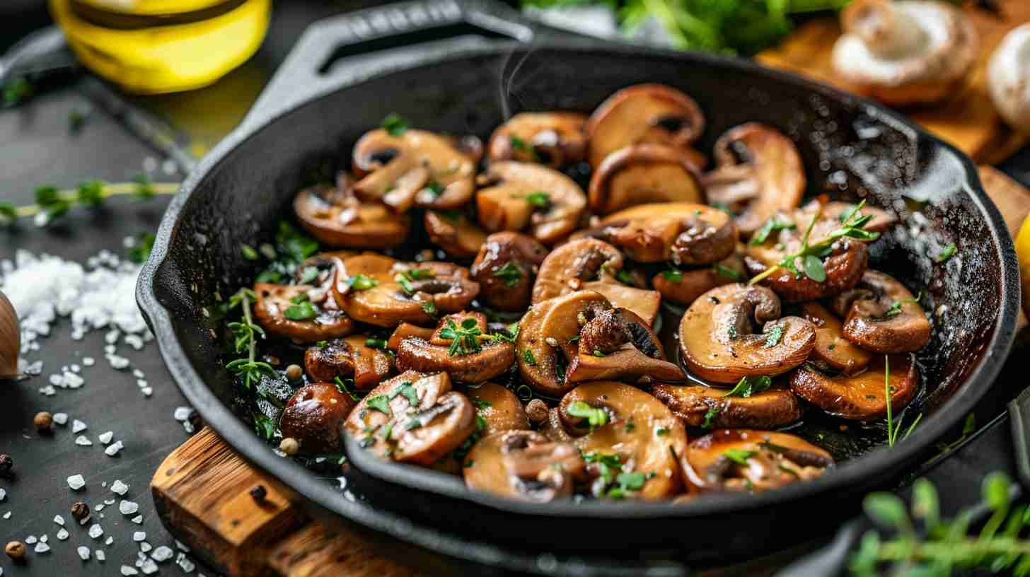 Quick Sautéed Cap Mushrooms with Garlic Butter