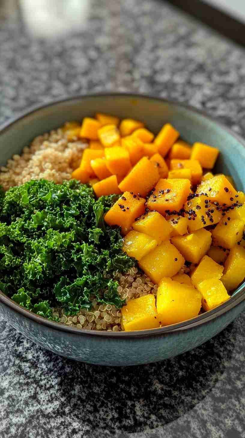 Roasted Butternut Squash with Quinoa and Kale