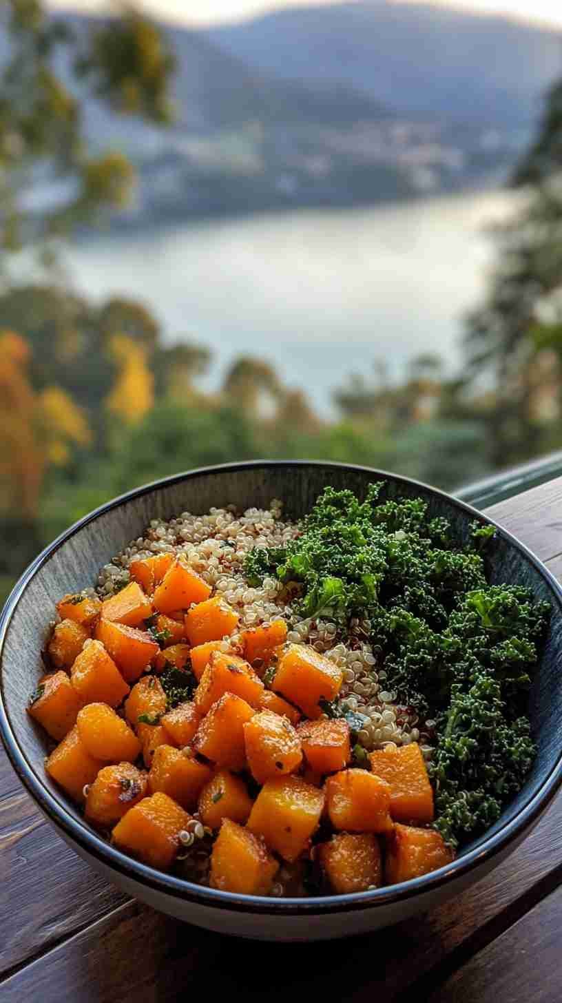 Roasted Butternut Squash with Quinoa and Kale