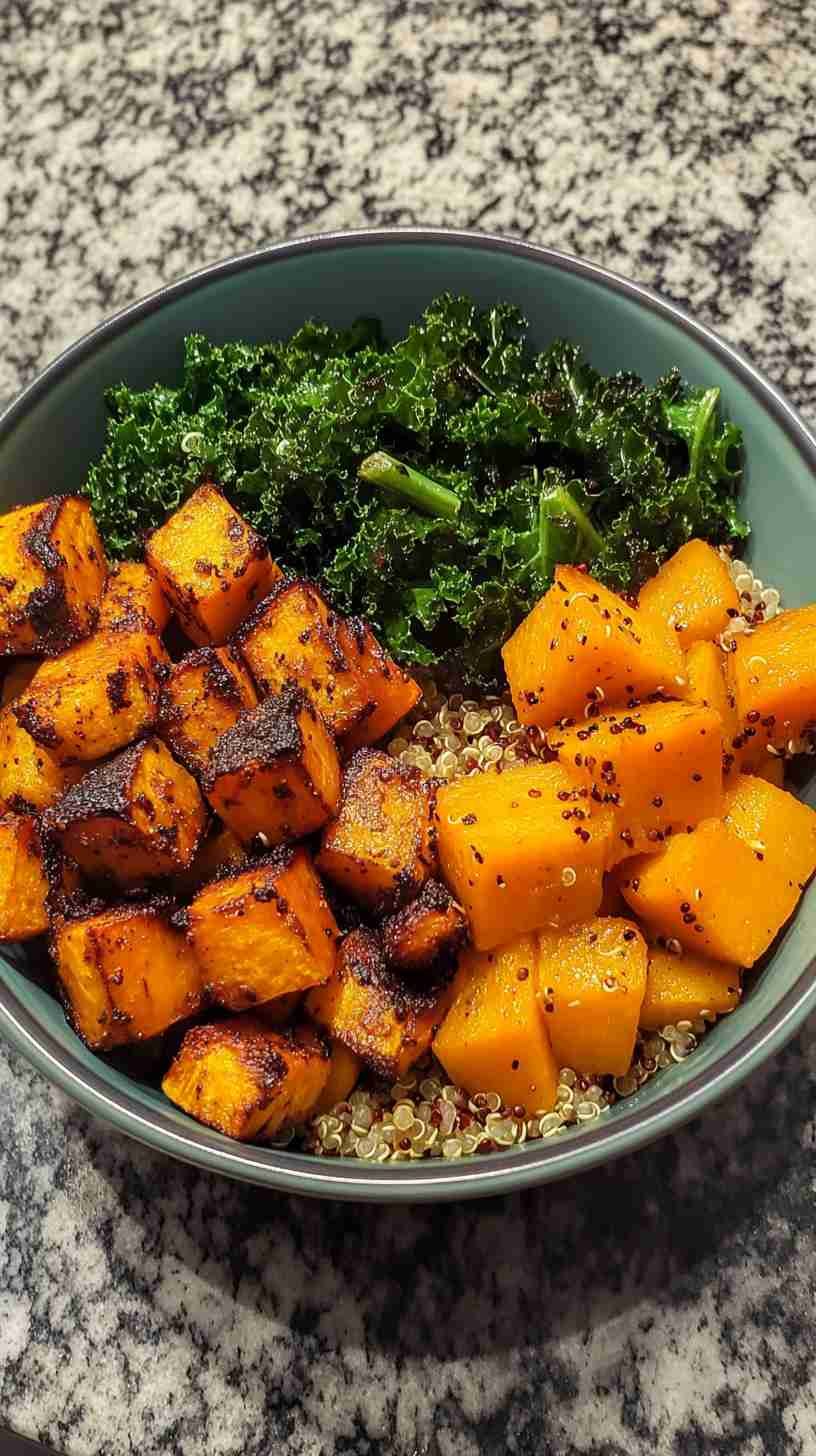 Roasted Butternut Squash with Quinoa and Kale