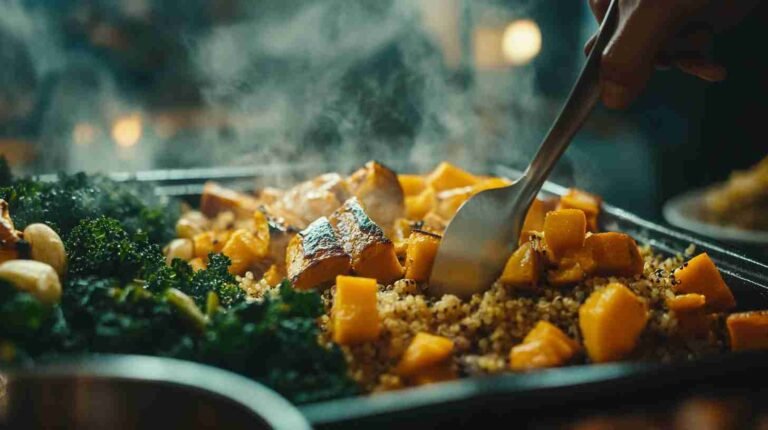 Roasted Butternut Squash with Quinoa and Kale
