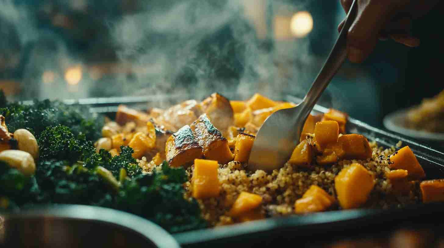 Roasted Butternut Squash with Quinoa and Kale