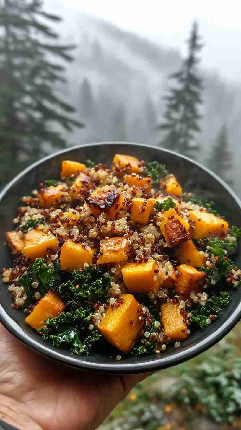 Roasted Butternut Squash with Quinoa and Kale