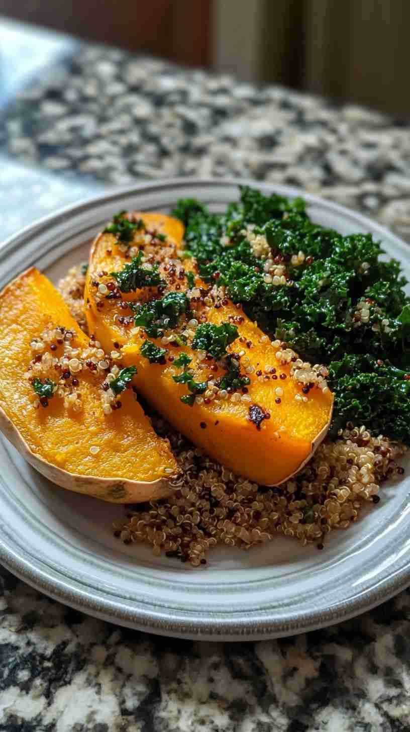 Roasted Butternut Squash with Quinoa and Kale