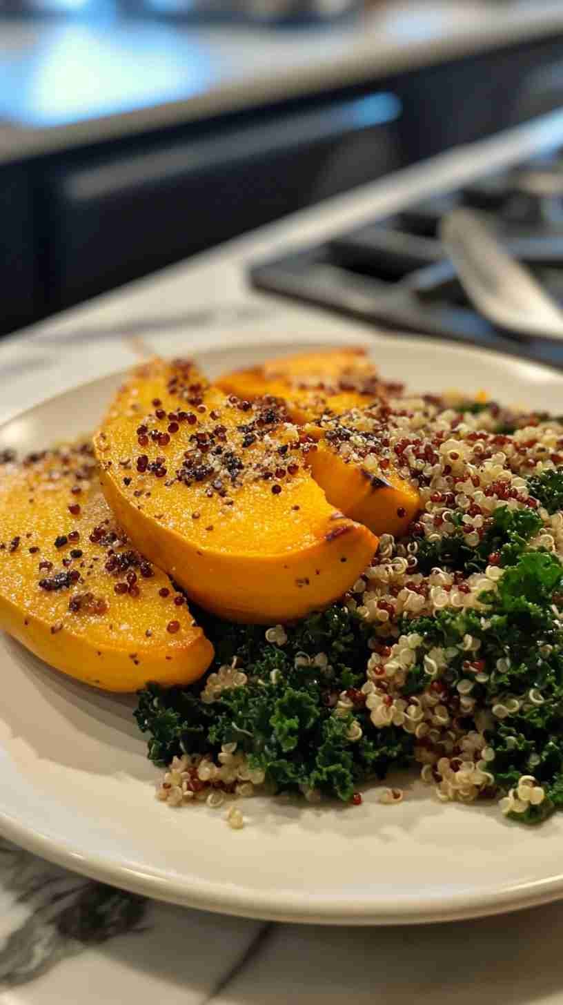 Roasted Butternut Squash with Quinoa and Kale