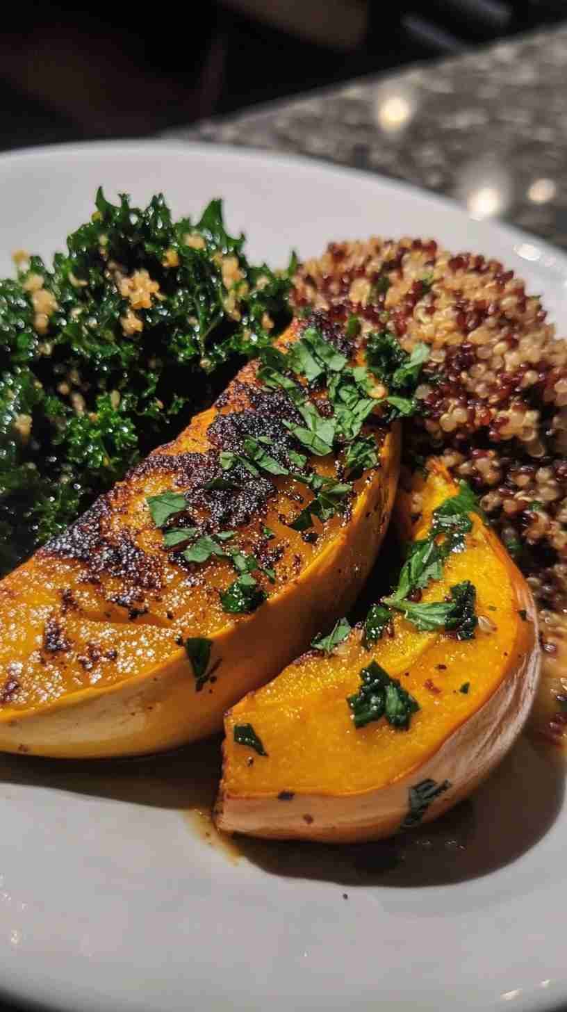 Roasted Butternut Squash with Quinoa and Kale