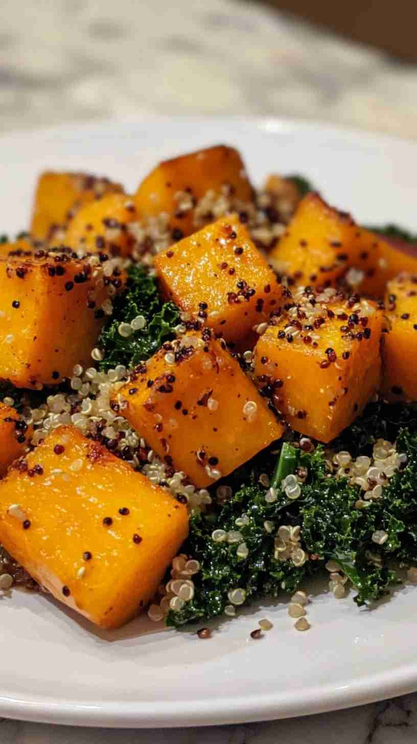 Roasted Butternut Squash with Quinoa and Kale