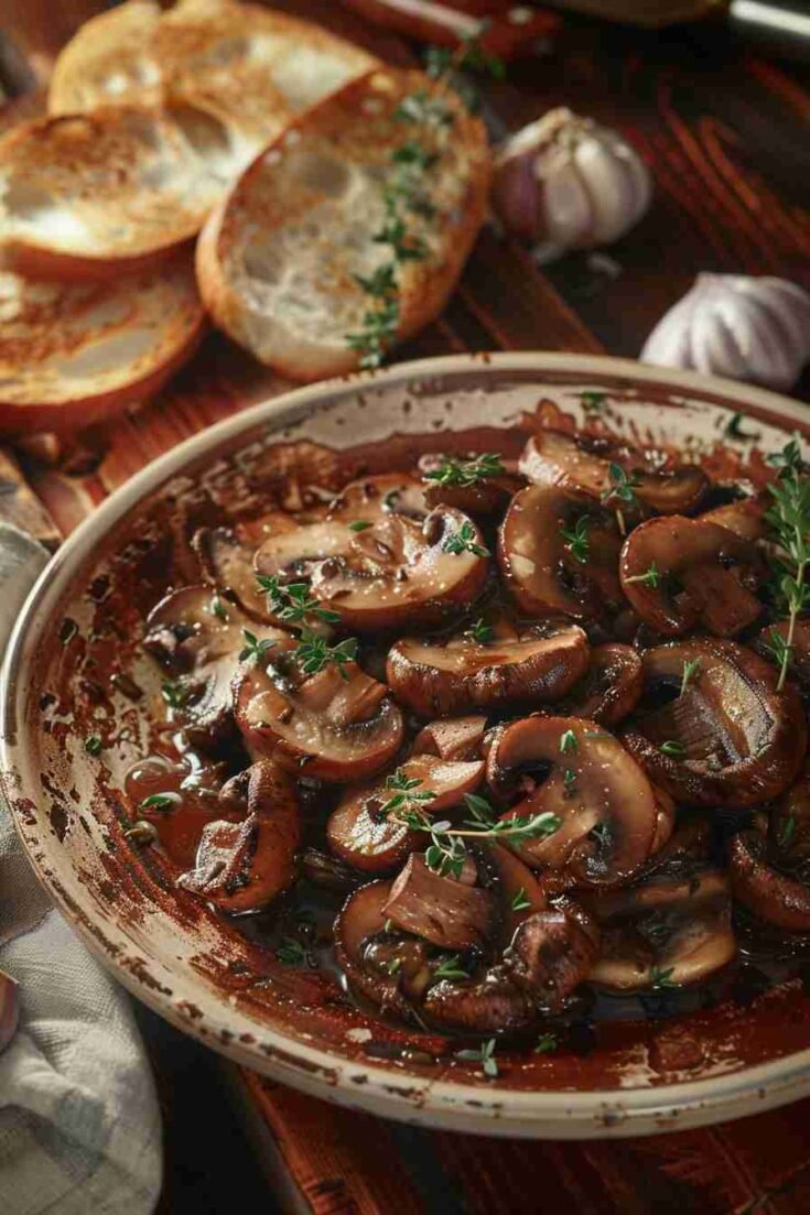 Roasted Cap Mushrooms with Thyme and Garlic
