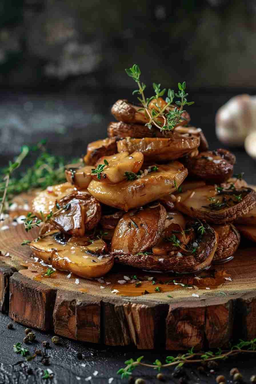 Roasted Cap Mushrooms with Thyme and Garlic
