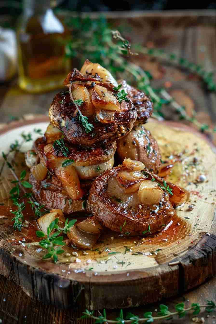 Roasted Cap Mushrooms with Thyme and Garlic