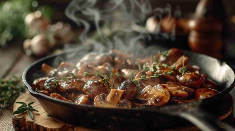 Roasted Cap Mushrooms with Thyme and Garlic