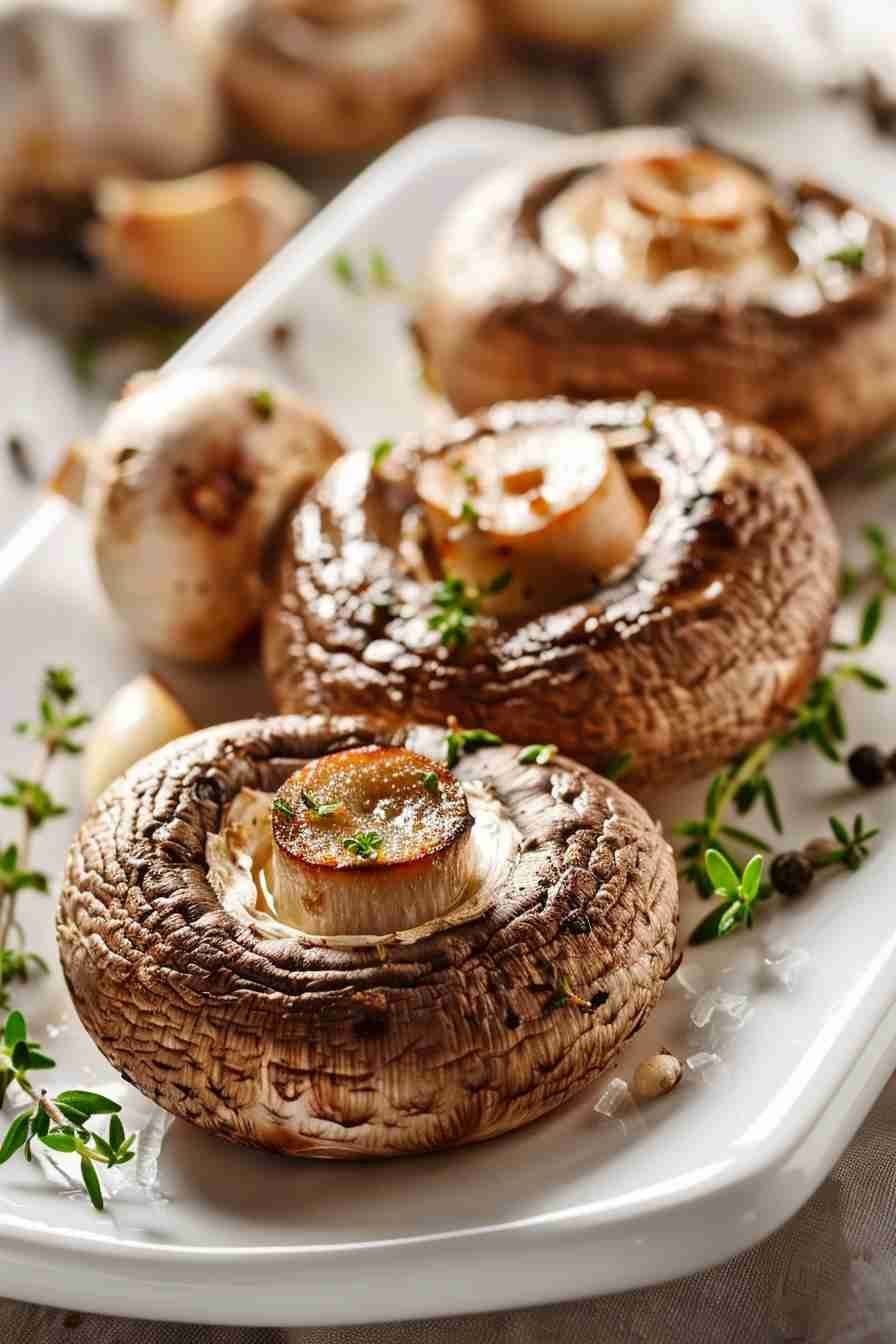Roasted Cap Mushrooms with Thyme and Garlic