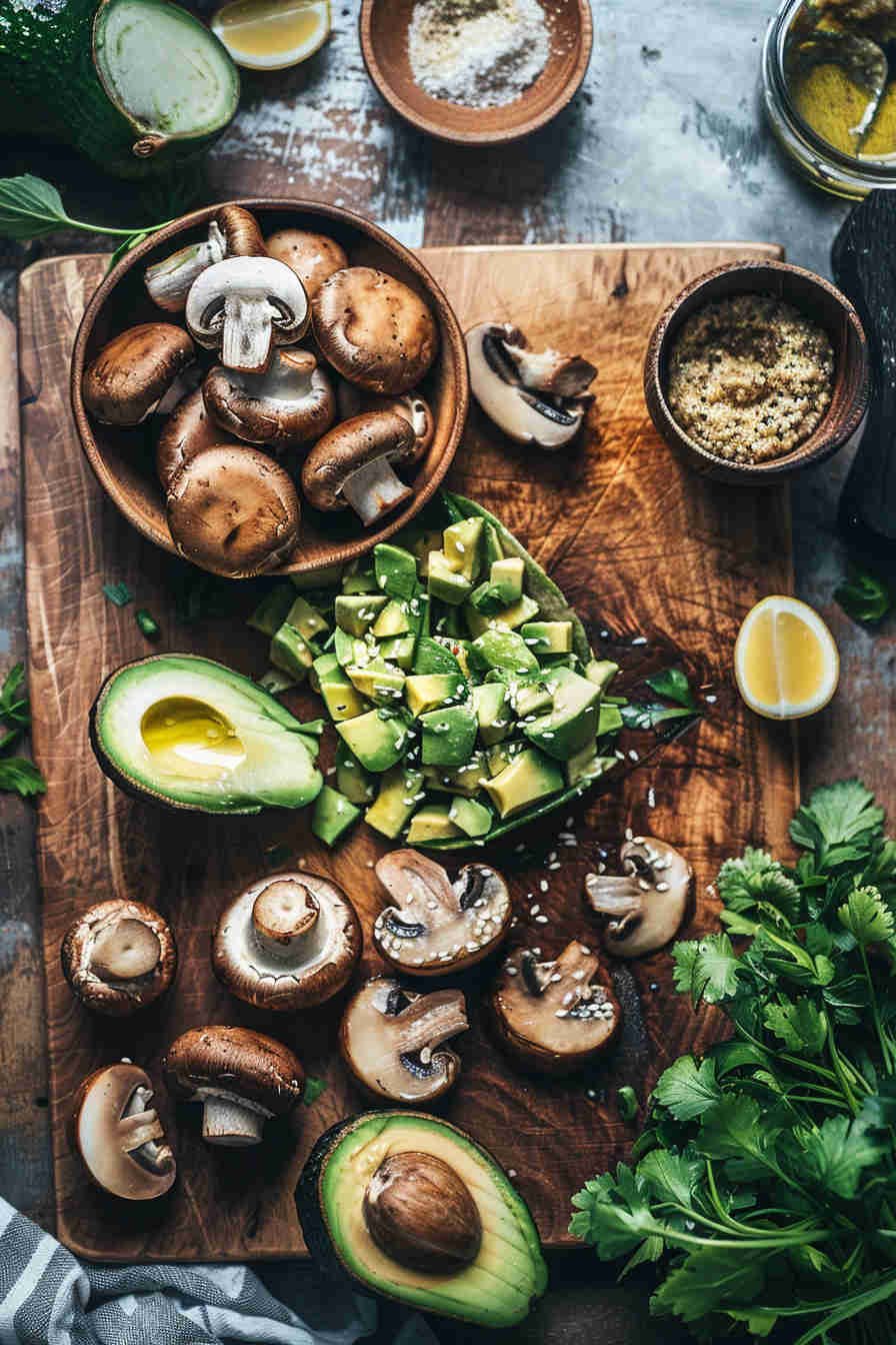 Roasted Mushroom and Avocado Wrap