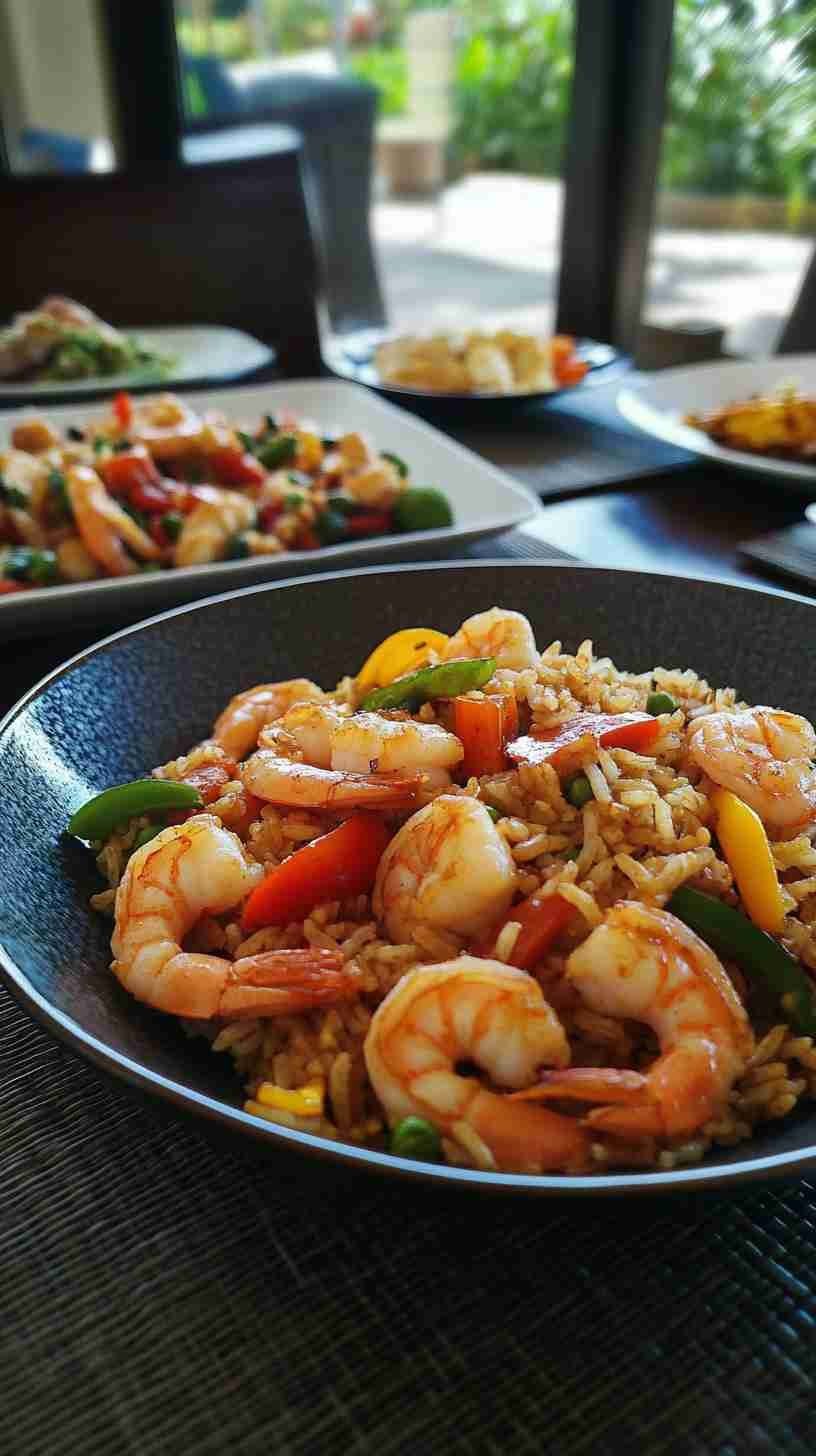 Shrimp and Veggie Stir-Fry with Brown Rice