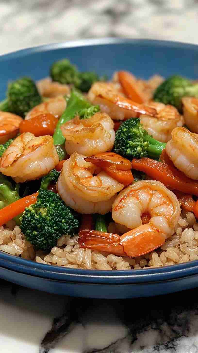 Shrimp and Veggie Stir-Fry with Brown Rice