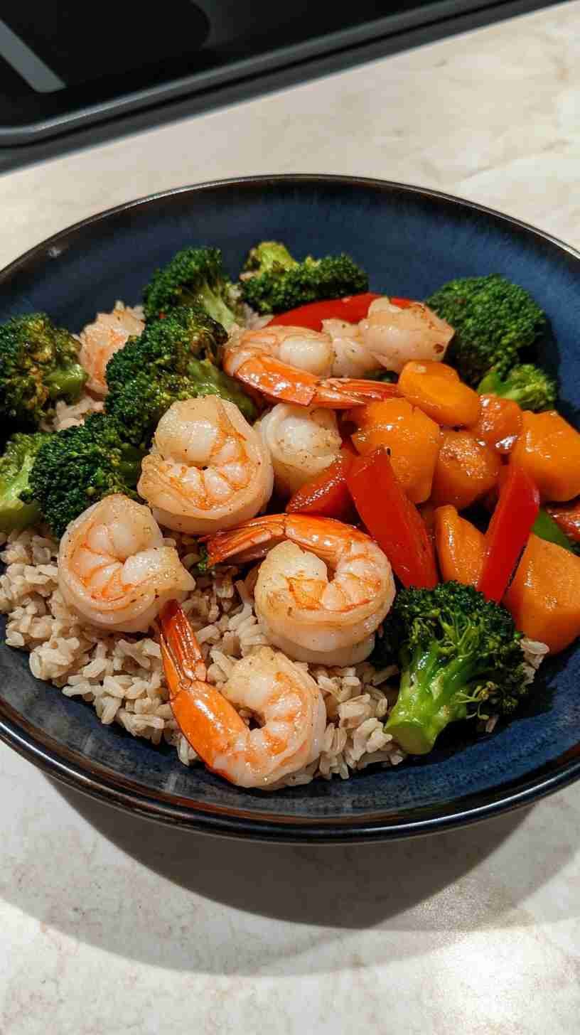 Shrimp and Veggie Stir-Fry with Brown Rice