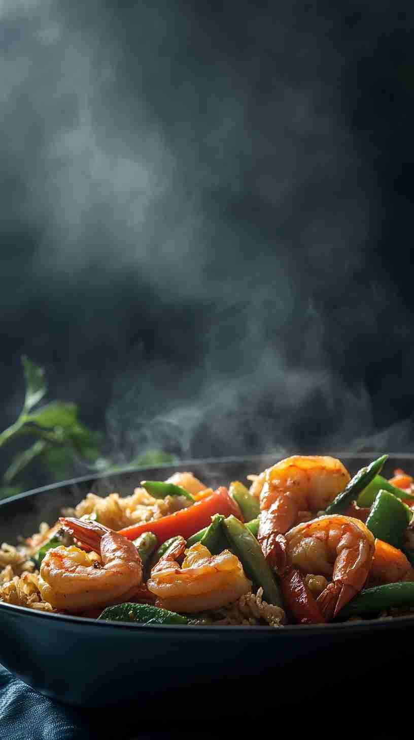 Shrimp and Veggie Stir-Fry with Brown Rice