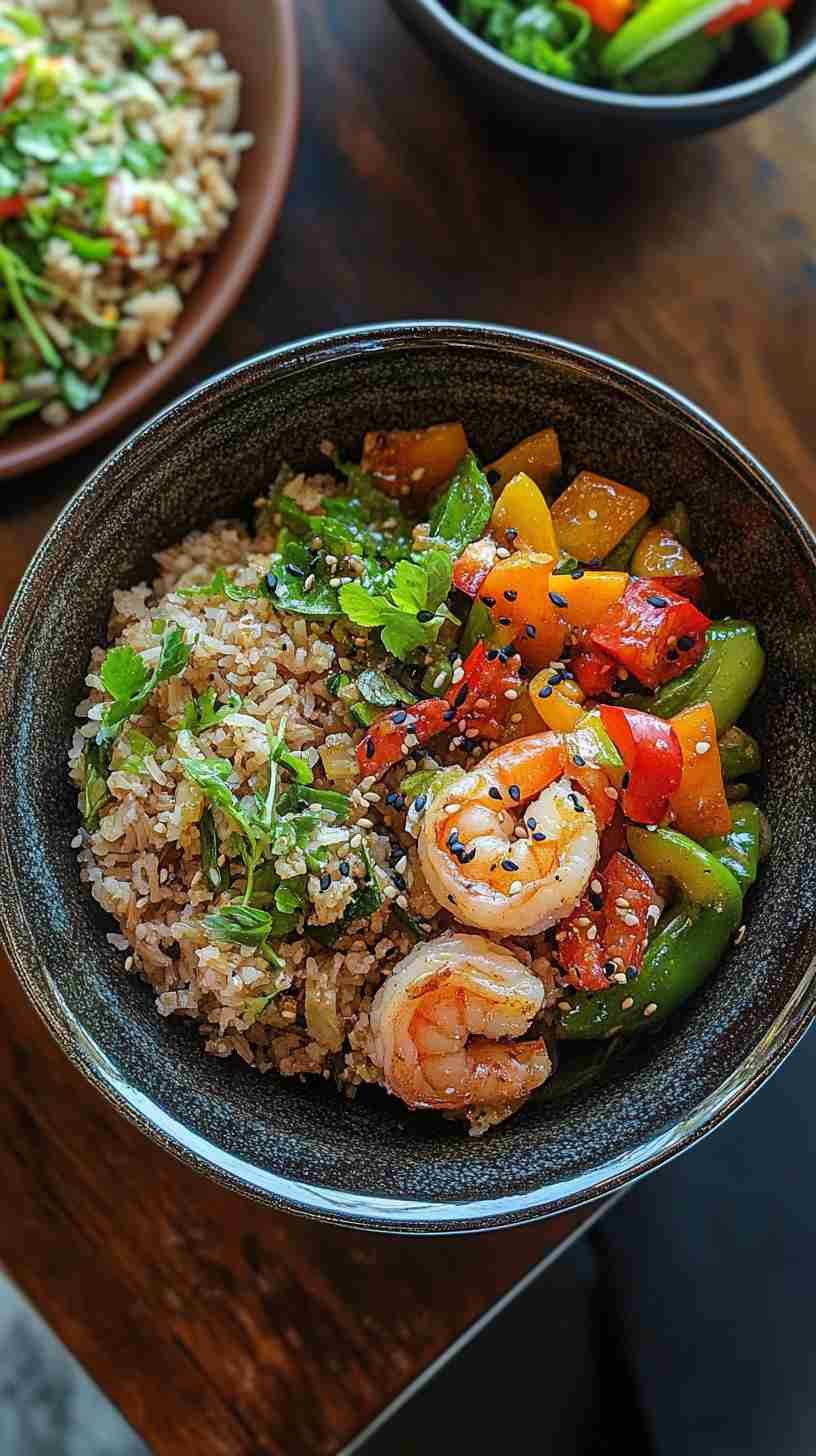 Shrimp and Veggie Stir-Fry with Brown Rice