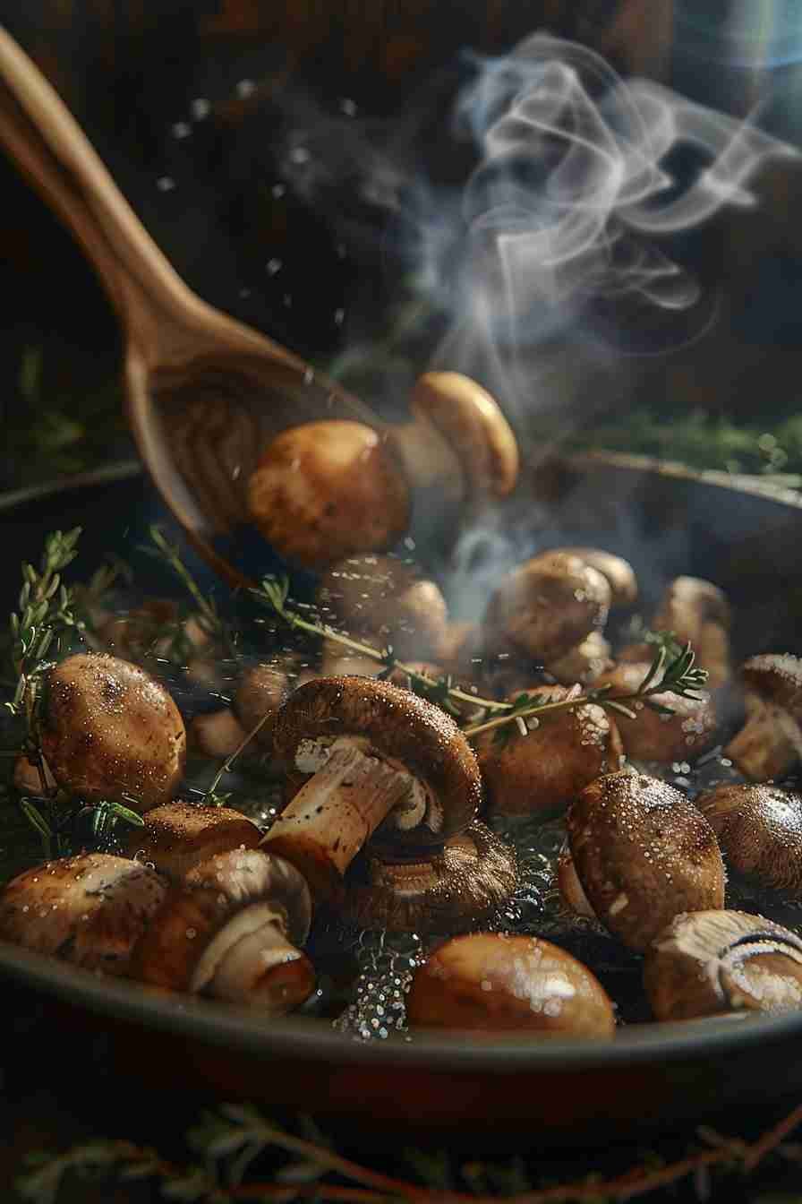 Simple Sautéed Cap Mushrooms with Fresh Thyme