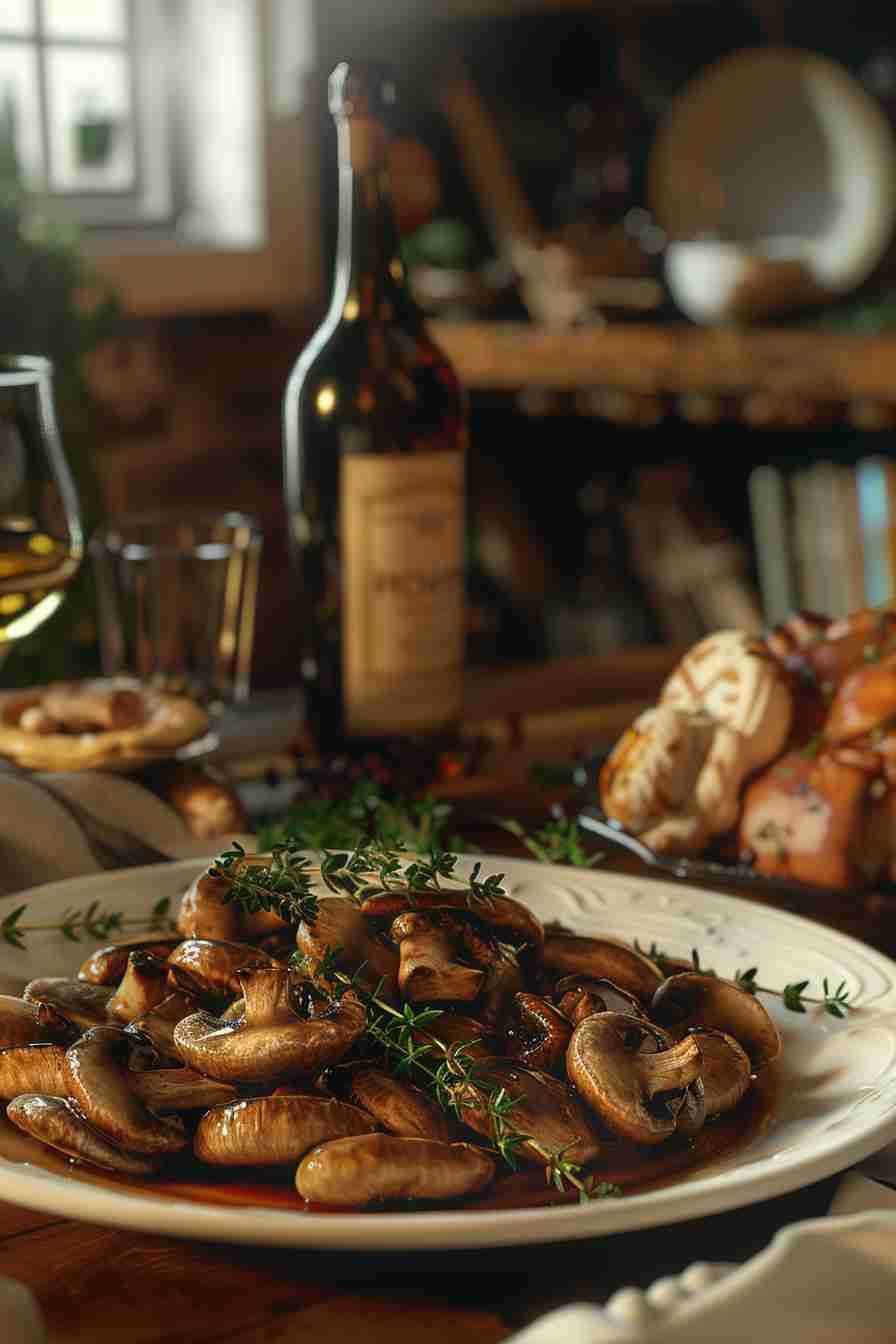 Simple Sautéed Cap Mushrooms with Fresh Thyme
