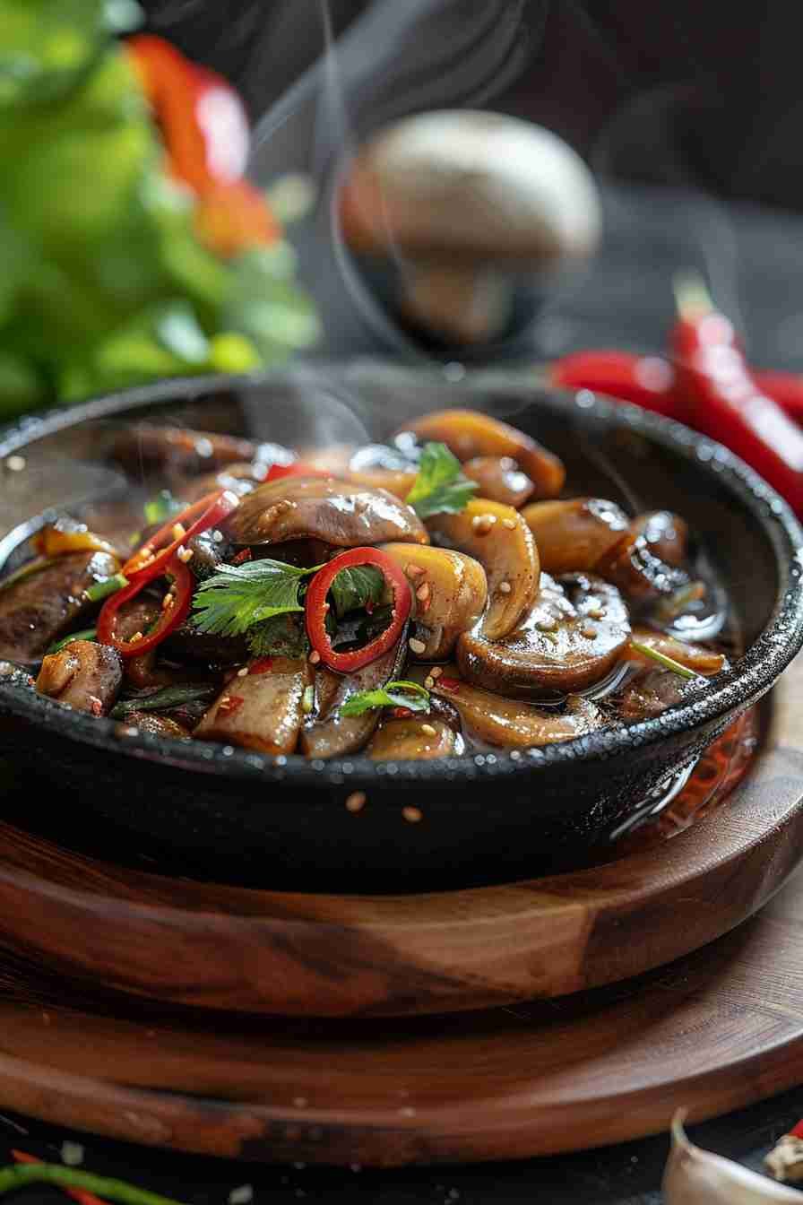 Spicy Cap Mushrooms with Thai Chili Sauce